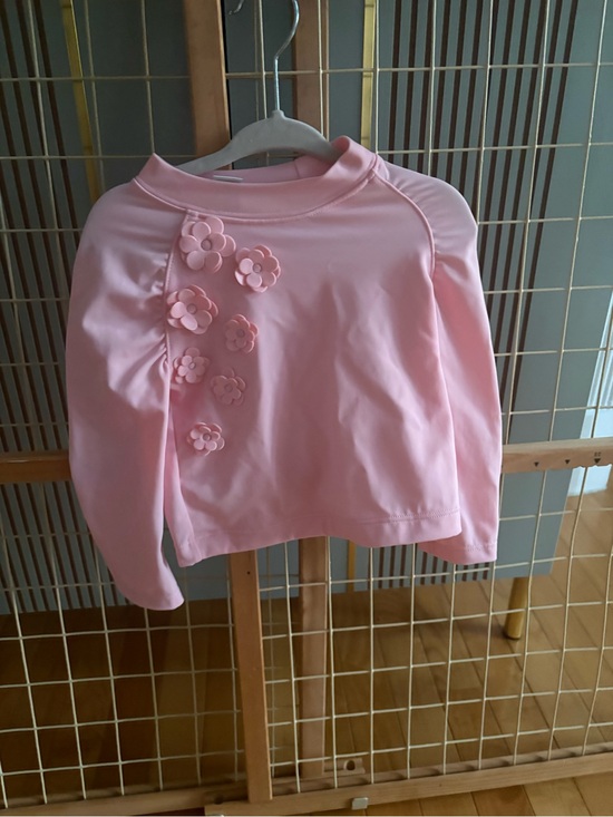 Janie and Jack Other - Janie and Jack Soft Pink Floral-Appliqué rash guard